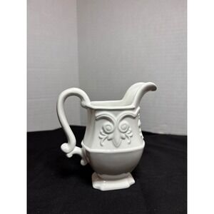Villa Verde Creamer Kari Walmsle Floral Embossed‎ Ceramic Pitcher Kitchen Decor